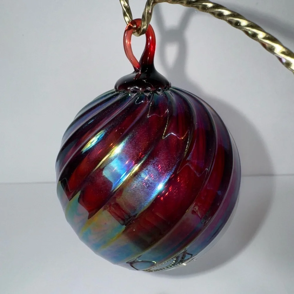 Glass Eye Studio Hand Blown Art Glass Ball Christmas Ornament Hanging Witches